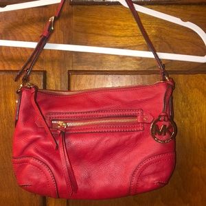 NWT- Michael Kors-Fallon red and gold purse. Excellent condition!